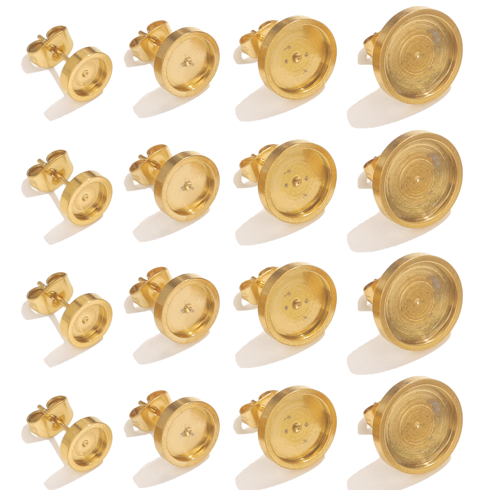 Resin Craft Projects - 10 Stück Edelstahl Gold Ohrring Ohrstecker