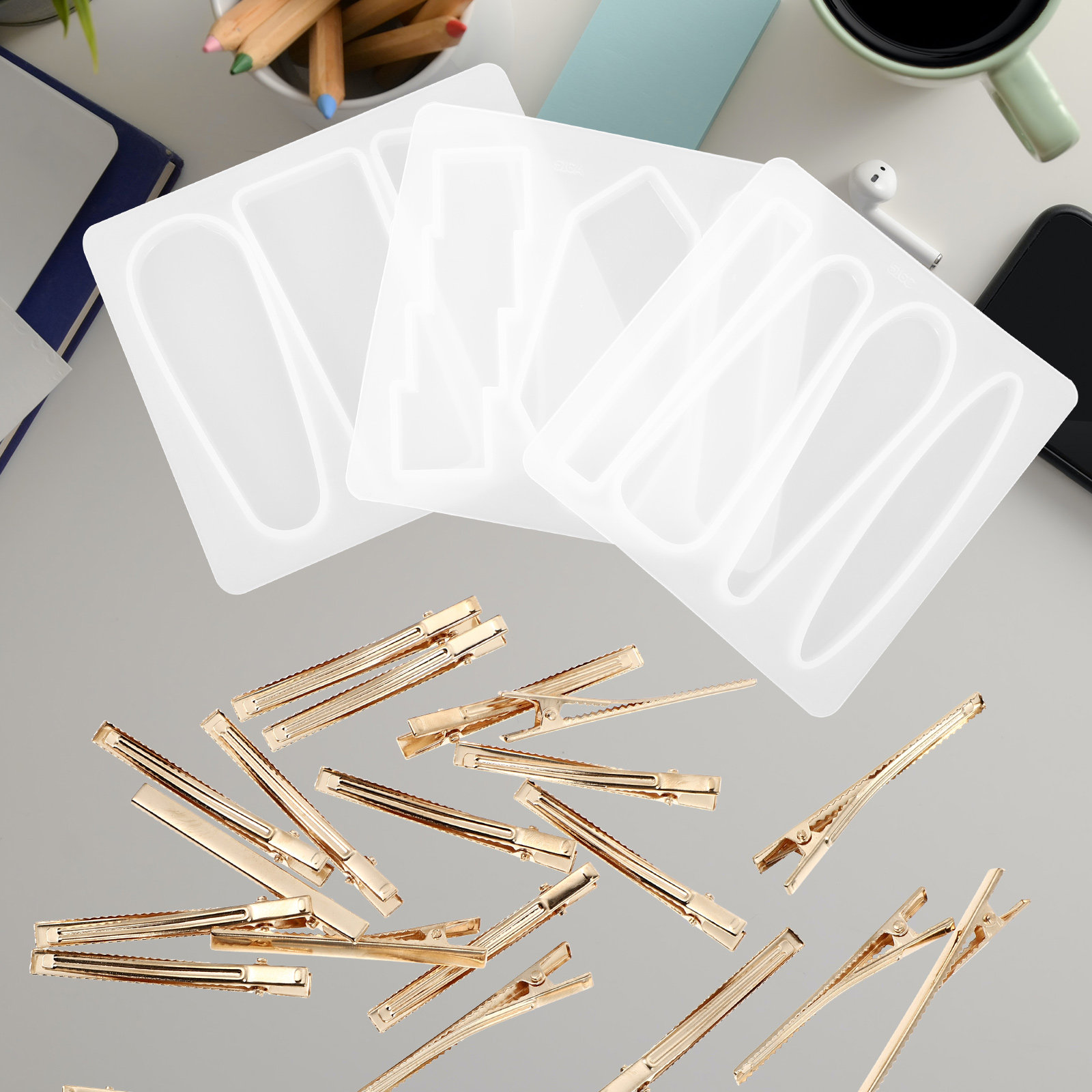 1 Set Silikon-Haarspangenform, – Resin Crafts Diy Bewertung und Preis